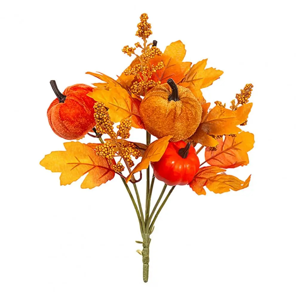 Bouquet d’Automne Artificiel – Citrouilles, Fleurs & Feuilles 🍂🎃