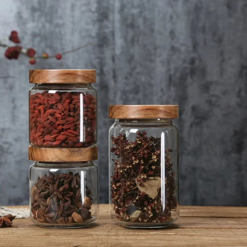 Bocal Hermétique Premium en Verre & Bambou