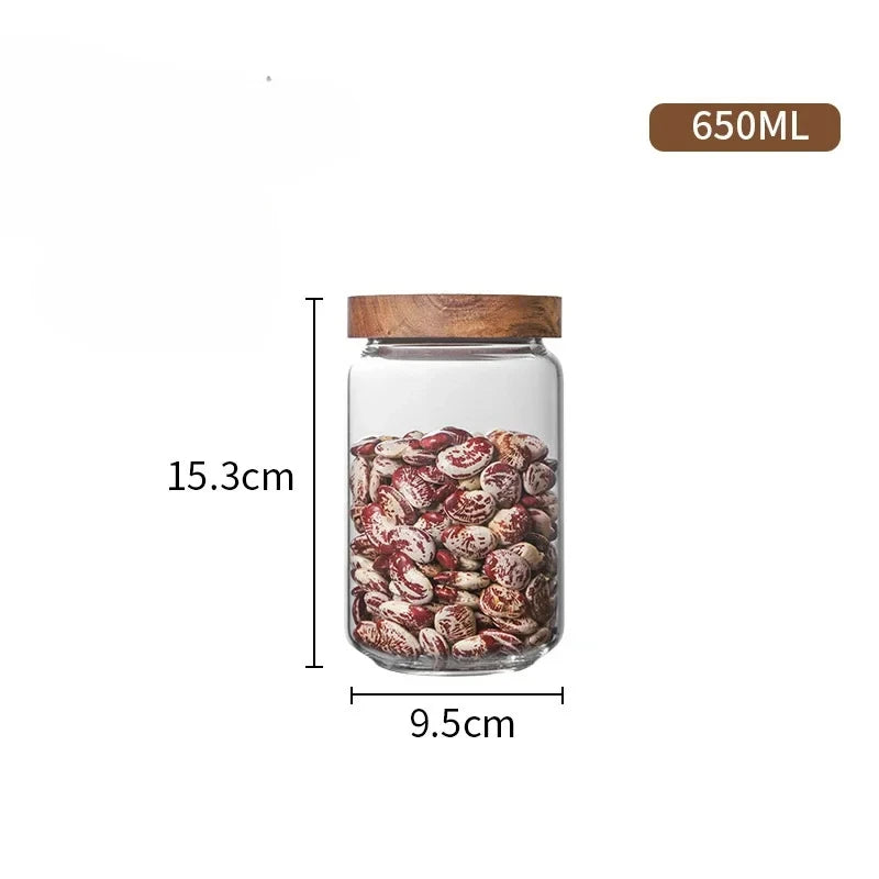 Bocal Hermétique Premium en Verre & Bambou