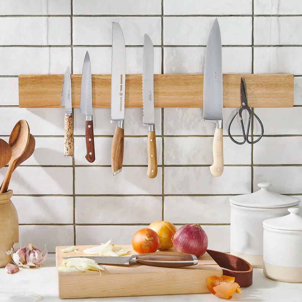 Porte-Couteaux Magnétique Mural en Bois d’Acacia – Support de Cuisine Premium
