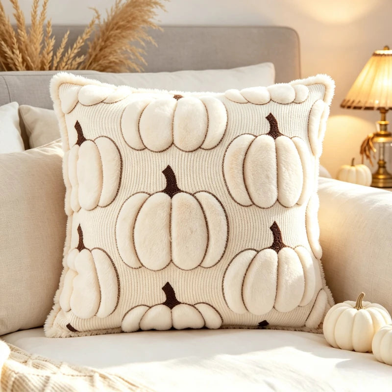 Housse de Coussin Citrouille 3D – Automne 🎃🍂