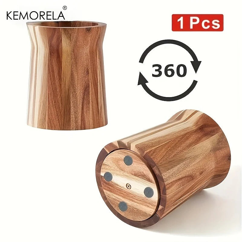 Porte-Ustensiles Rotatif en Bois 360° – Organisateur de Cuisine Élégant