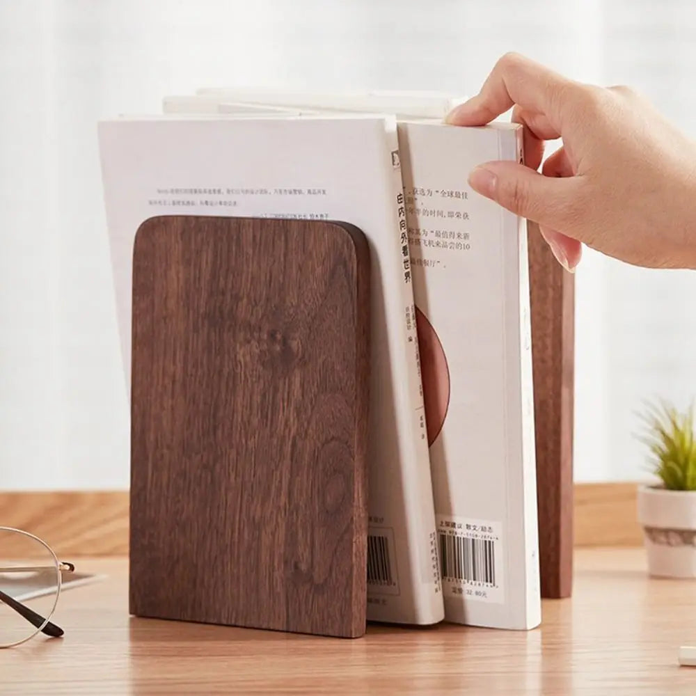 Serre-livres décoratifs en bois naturel