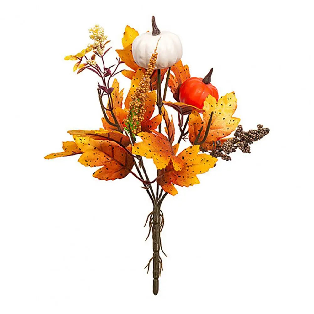 Bouquet d’Automne Artificiel – Citrouilles, Fleurs & Feuilles 🍂🎃
