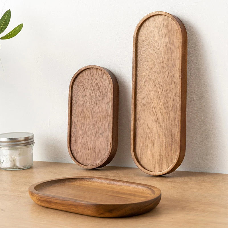 Plateau de Service en Bois Massif – Style Japonais