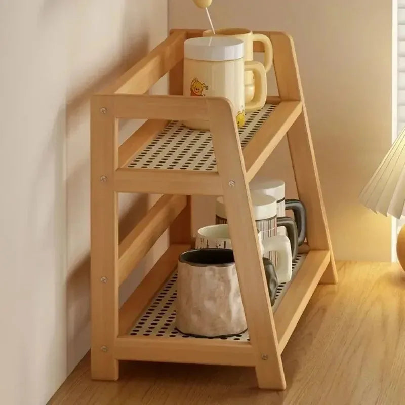 Étagère de Rangement en Bambou à 2 Niveaux – Organisateur de Cuisine Premium