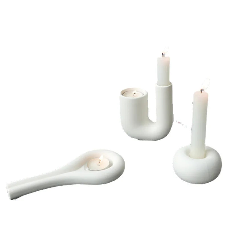 Bougeoirs Décoratifs en Céramique – Design Nordique Moderne et Élégant